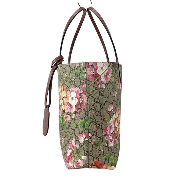 GUCCI GG Blooms Medium Reversible Leather Tote Beige Red Multi PVC - 855-072625 - Picture 3 of 14